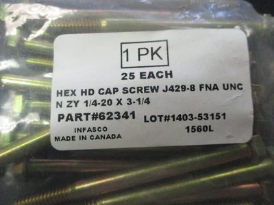 Unused Model 1560L HEX HD J429-8 Cap Screws (QTY 21)