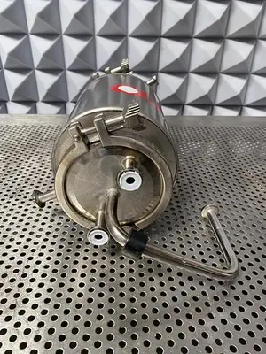 Stainless Steel 11" L x 4" Sanitary Fitting Tank w/ 9" Coiled Immersion Element