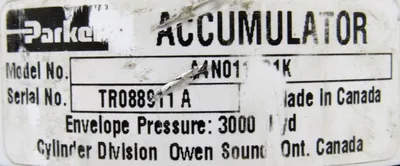 NEW PARKER A4N011xx1K ACCUMLATOR PRESSURE 3000
