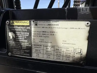 USED 2018 HYSTER H155FT