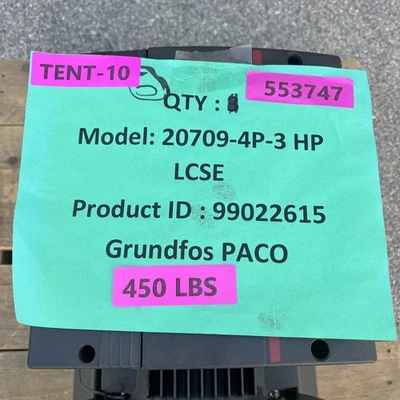 New | in-Stock Grundfos 20709-4P-3 HP LCSE Centrifugal Pumps California US | Davliegogo LLC #1705466