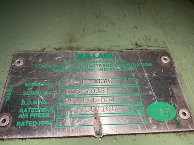 Used SULLAIR 1040 ACAC Rotary Screw & Sliding Vane Air Compressors Ohio US | HGR 24 #1325326