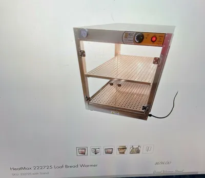 HeatMax 222725 Bread Warmer Display w/ Stand Tested and Working!