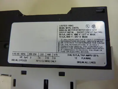 USED SIEMENS 3RV1 011-1KA20