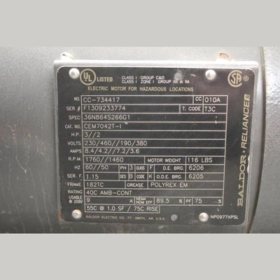 USED BALDOR CEM7042T-I