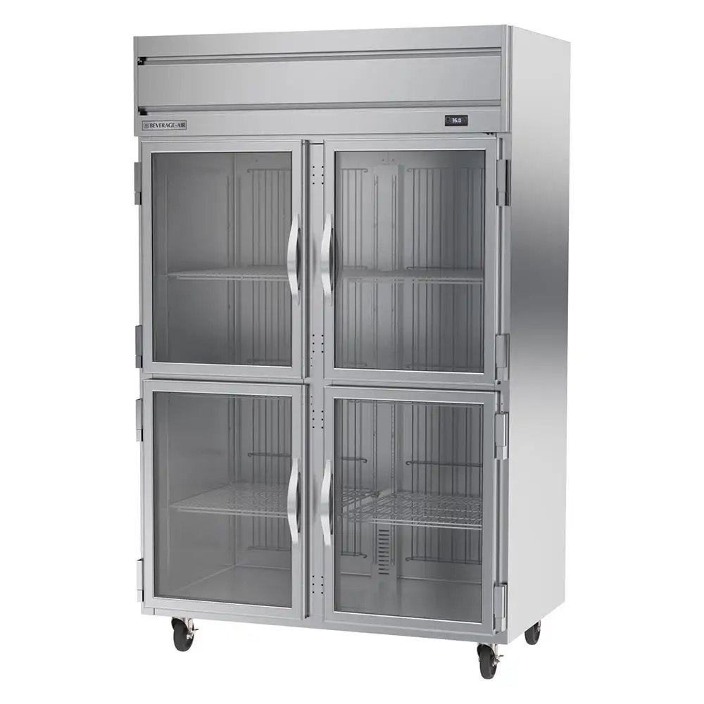 Beverage-Air HRPS2HC-1HG 52" Two Section Reach In Refrigerator, (4) Left/right Hinge Glass Doors, 115v