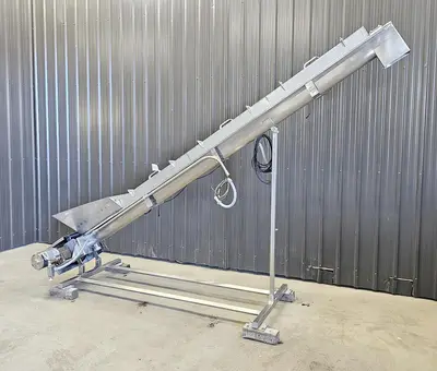 Used Screw Conveyor, 4” diameter x 138” long