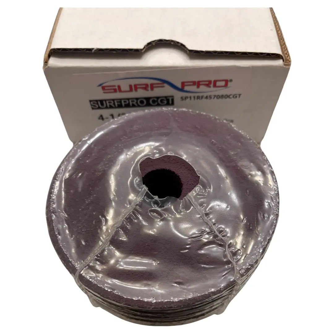 Surf-Pro 4-1/2" x 7/8" Resin Fiber Sanding Disc 80 Grit Premium Ceramic 25 Pack