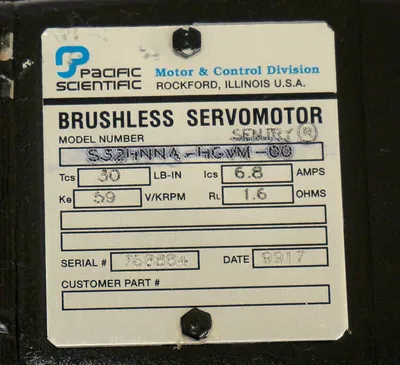 USED PACIFIC SCIENTIFIC S32HNNA-HGVM-00 BRUSHLESS SERVO MOTOR S32HNNAHGVM00