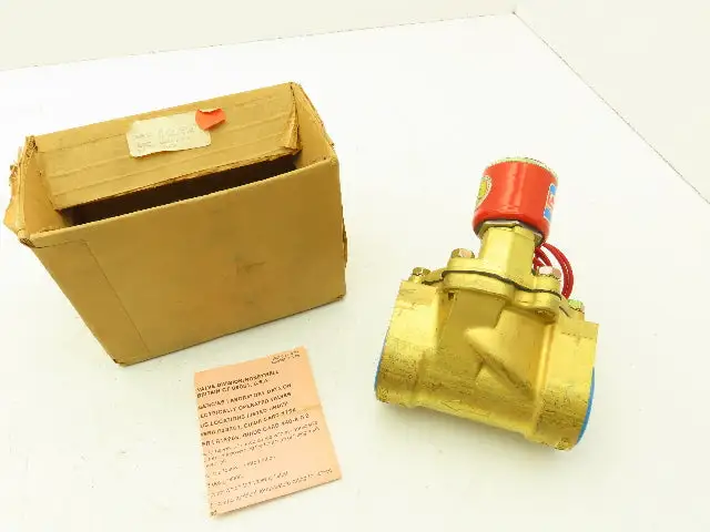 Honeywell Skinner 4LH2LB8127 Brass Solenoid Valve 2-Way NC 120V 125PSI 1-1/2"NPT