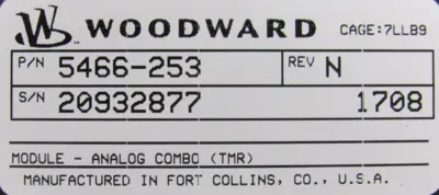 USED WOODWARD 5466-253 INPUT/OUTPUT MODULE FT MPU A I/O 5466253