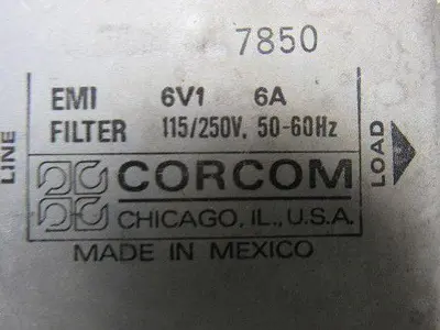 Corcom 6V1 115/250V 50-400Hz EMI Filter Lot Of 2