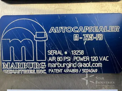 Used MARBURG M-725 FB Cappers | Star Industries #1253376