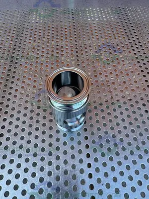 USED BBS SYSTEM 223169 STAINLESS STEEL IN LINE SIGHT GLASS W/ 1 1/2" SANITARY FITTING