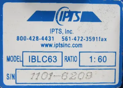 NEW IPTS IBLC63 GEAR MOTOR 1:60 1/3HP 208-230/460V KVD56T17T5305E