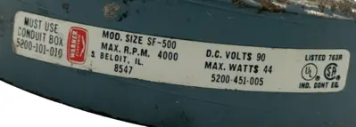 USED WARNER ELECTRIC SF-500