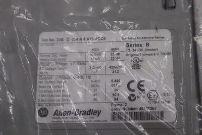 REFURB Allen Bradley PowerFlex 700 20BD034A3AYNADC0 MFG 2015 AC Drive STOCK 2448