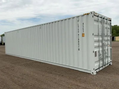 2026 40’L x 8’W x 9’ 6”T High Cube Shipping/Ground Container, swing doors on one end and four sets o...