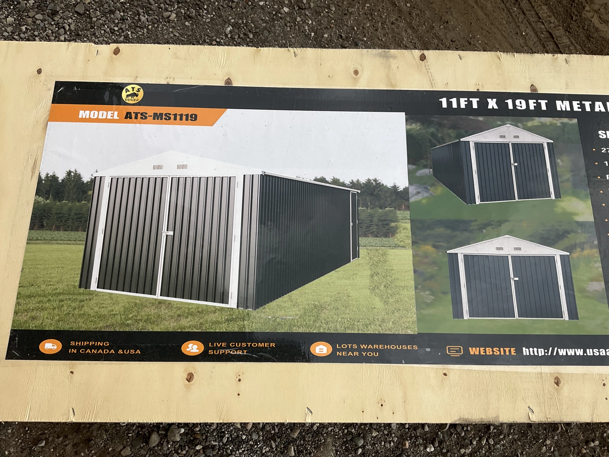 Used ATS POWER ATS-MS1119 METAL GARAGE SHED WITH DOUBLE FRONT DOORS Sheds Michigan US | Miedema Asset Management Group #1452166
