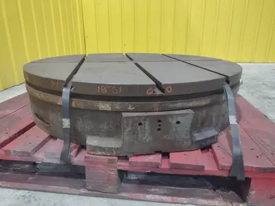 37" ROUND TROYKE T-SLOTTED MANUAL POSITIONING ROTARY TABLE: STOCK #22457