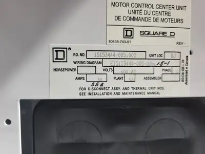USED SQUARE D MODEL 6