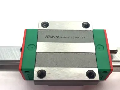 USED HIWIN LINEAR GUIDEWAY BLOCK AND RAIL, 1-BLOCK, 160MM RAIL