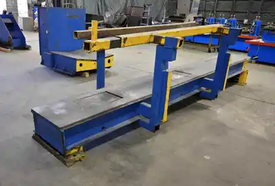 18,000 Lb. x 25″ EQUIPMENT INC Single Uncoiler w/Feed Ramp, Coil Car & Back Stop