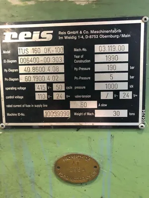 Used REIS TUS160 Die Tryout & Spotting Presses IT | Gamba Macchine Srl #1281180