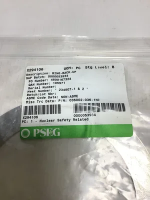 PSEG X294106 PN: 036002-036-1N3 Ring Back Up (Lot of 2)