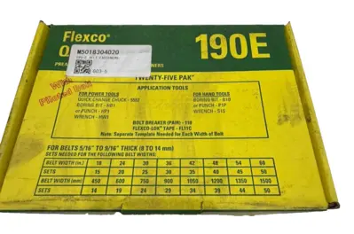 NEW 25 COUNT FLEXCO QUICK-FIT 190E BELT FASTENERS