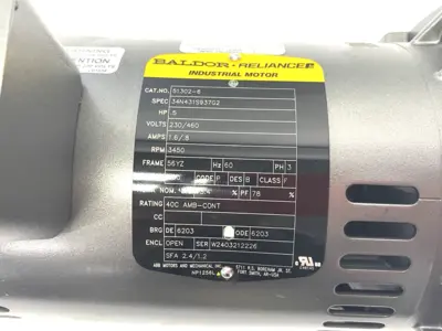 Used Baldor-Reliance, ABB Electric Motor 3-Phase 0.5HP 3450rpm 34N431S937G2 A.C. Motors Michigan US | Maverick Industrial Sales #1391891