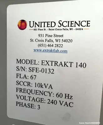 Used ExtraktLAB E-140 Supercritical CO2 Extractor – 422 LBS/Day High-Pressure Extraction System