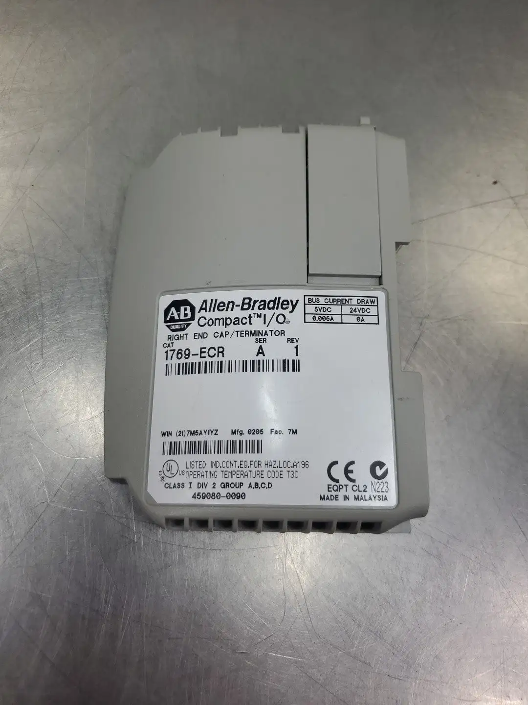 Used Allen-Bradley 1769-ECR Ser A Rev 1 End Cap Terminator Module PLC Chassis South Carolina US | Palmetto Automation #1520747