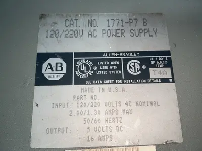 Used ALLENBRADLEY 1771P7 B PLC Power Supplies Ohio US | HGR 24 #1507614