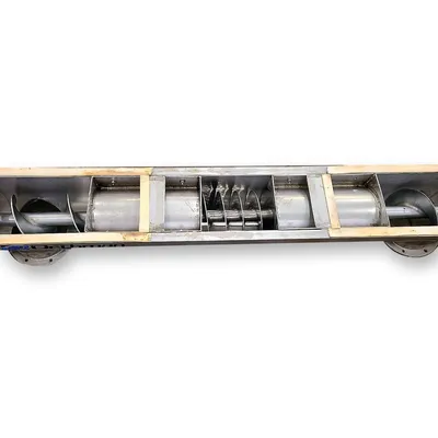 Used 9" dia. Orthman Stainless Steel Screw Feeder Conveyor - Center Feed