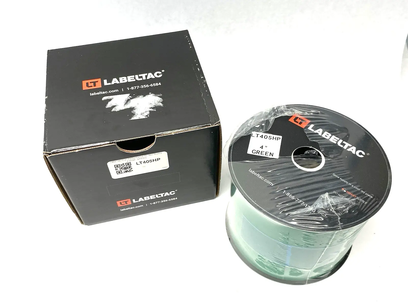 USED LABELTAC PRO MODEL HIGH PERFORMANCE 10 YEAR VINYL LABEL, GREEN, 4"