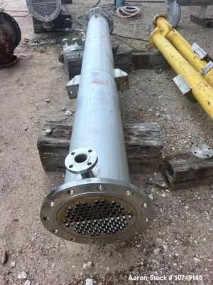 Used Perry Products 225 Sq Ft Vertical Shell & Tube Heat Exchanger, 304L Stainless, 2015