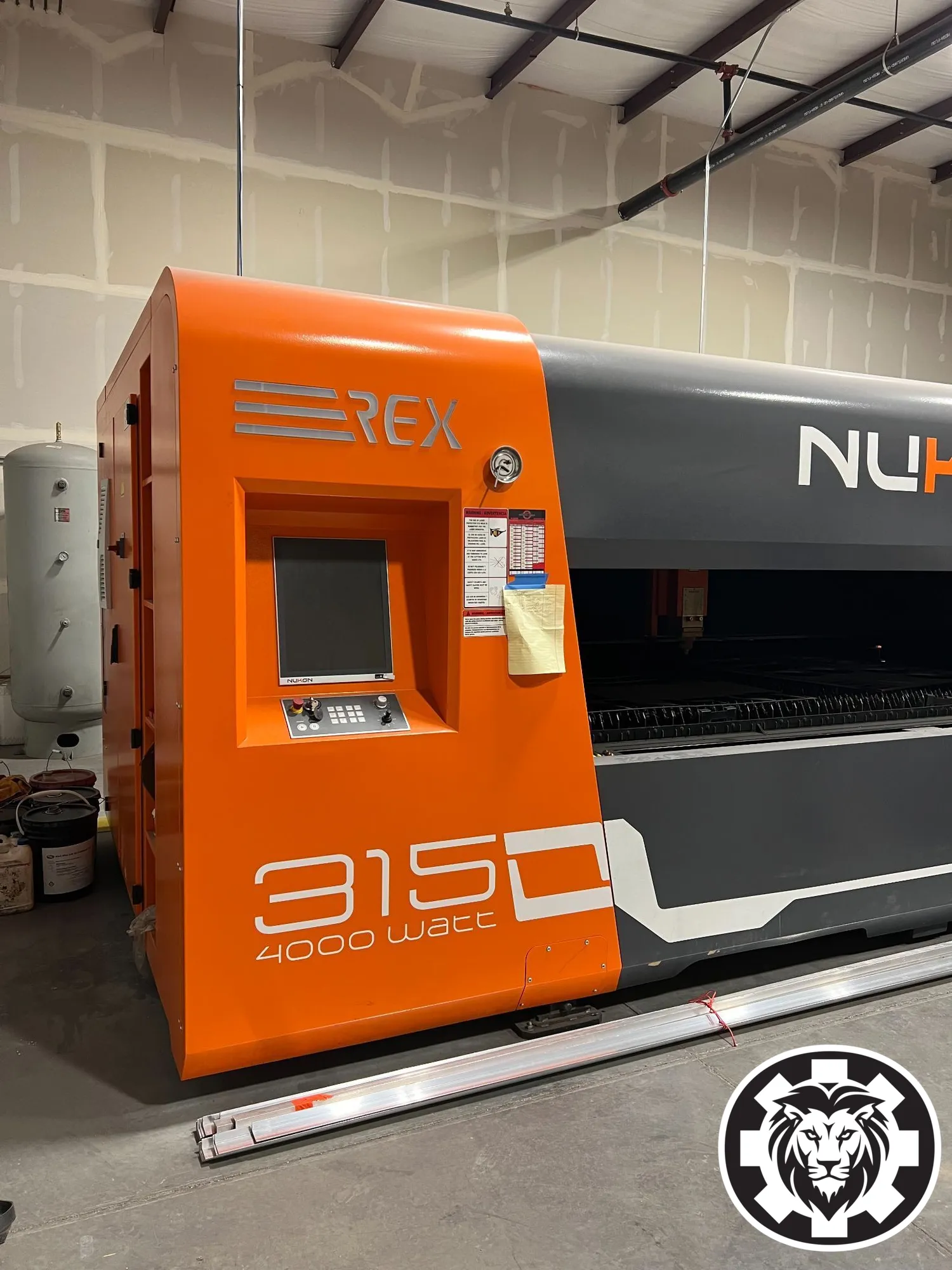 4000 Watt Nukon REX315 GX Fiber Laser, 2022 – 5’x10′ Table, Dust Collector, Chiller
