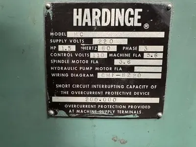 USED HARDINGE HC SUPER PRECISION CHUCKER TOOL ROOM LATHE