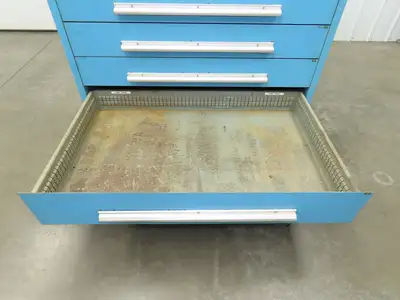 Nu-Era Modular Tool Storage Cabinet 10 Drawer 45x28x61" Blue Stanley Vidmar
