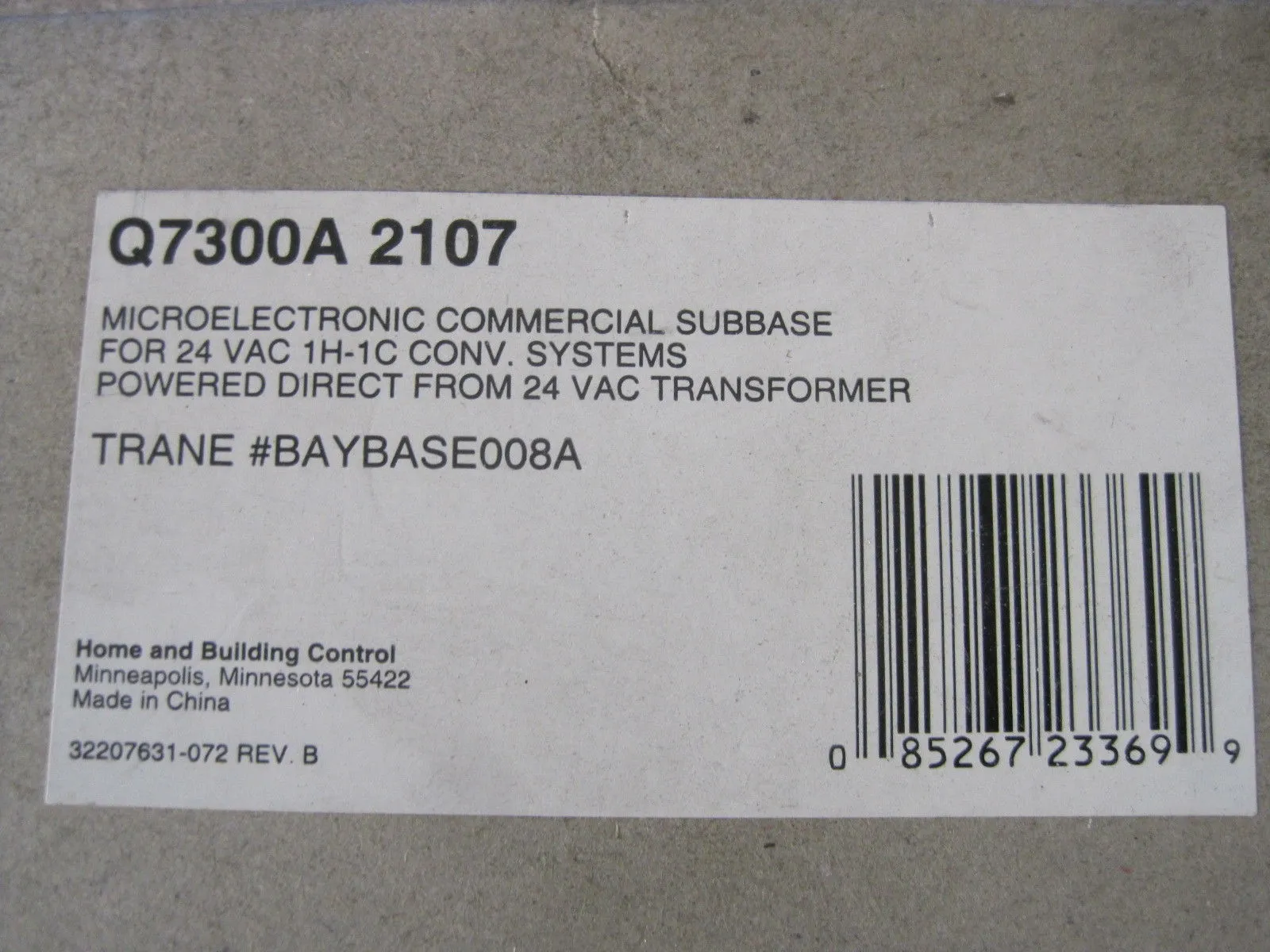 NEW TRANE Q7300A-2107 SUBBASE Q7300A2107