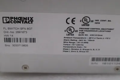 Phoenix Contact 2891673 FL Switch SFN 8GT - SURPLUS NEVER USED STOCK H458A