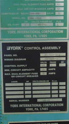 York 371-01200-016 Millennium Centrifugal Chiller Control Assembly Used