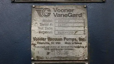 Used 2018 VOONER VG40A-L Vacuum Pumps Pennsylvania US | Global Equipment International, LLC #759476
