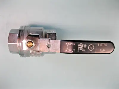 NEW 1-1/2" FNPT 600 WOG Chrome Plated Brass Locking 2-Way Manual Ball Valve G13