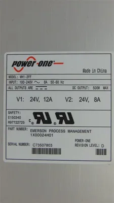 Power-One Emerson WH1-2FF Ovation Power Supply Module 1X00024H01 Rev. D Used