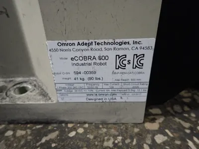 Used OMRON ADEPT ECOBRA 600 Robots Ohio US | HGR 24 #729736
