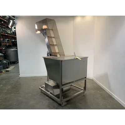 Used 12" Stainless Steel Cleated Incline Loading Belt Conveyor - 84" Ht.