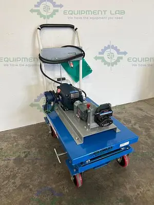 USED LEESON A6C17EB20M METERING PERISTALTIC PUMP W/ ADJUSTABLE ROLLING CART 115/230V