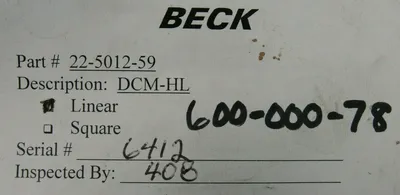 USED BECK 22-4009-59 DRIVE CARD ASSEMBLY 22400959